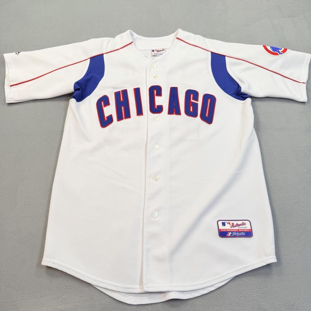 Vtg Chicago Cubs Jersey Mens Medium White MLB Baseball Majestic Mark Prior Shirt